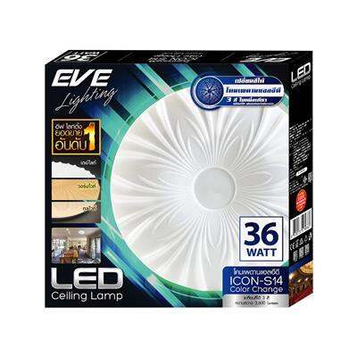 โปรโมชั่น-โคมไฟเพดานอะคริลิก-led-36w-tri-color-eve-lighting-รุ่น-icon-s14-สีขาว-ส่งด่วนทุกวัน