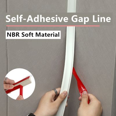 NBR Soft Material Wall Gap Decor Line Self-Adhesive Waterproof Antifouling Wall Interior Decor Strip Ceiling Baseboard Strip