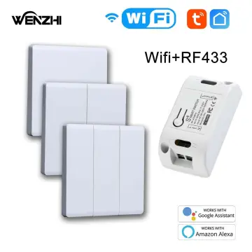 WiFi Smart Wall Light Switch RF433 Push Button Transmitter Kit