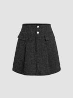 ร้อน, ร้อน★Cider Tweed Faux Pearl Button Mini Skirt กระโปรงผู้หญิง กระโปรงผ้าทวีต กระโปรงแฟชั่นผญ ลุคสวยหรู