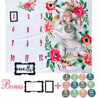 Flowers Newborn Baby Monthly Milestone Blanket Sticker Photo Props Background Cloth Frame Calendar Bebe Boy Girl Accessories