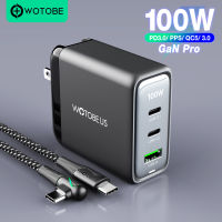 WOTOBE 100วัตต์ GaN สถานีชาร์จค่าเร็ว5.0 QC 3.0 PD USB-C Type C USB ชาร์จอย่างรวดเร็วสำหรับ Samsung S22 แล็ปท็อป