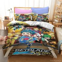 3D Cartoon Beyblade Burst Bedding Set Queen King Size Soft Duvet Cover Pillowcase Set Home Textile for Children Boys Girls Gift