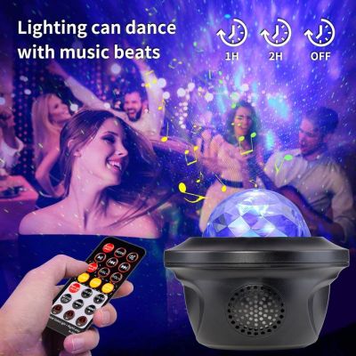 ♗❃☞ Star Projector Night Light Galaxy Sky Projector Ocean Wave LED Nebula Ceiling Cloud Light with Bluetooth Music Speaker for Kids Gifts Adults Bedroom/Night Light Ambiance Christmas