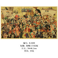 【KA020】One Piece Family Portrait Poster Retro Kraft Poster Bar Cafe Living Room Home Decorative Painting