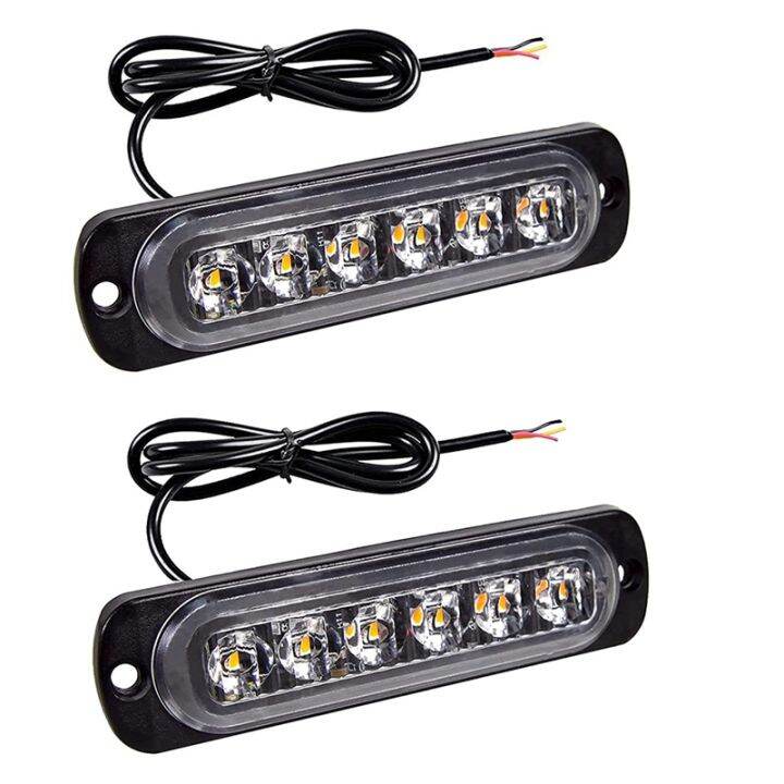 LED Emergency Strobe Lights, Amber 6 LED Strobe Warning Emergency
