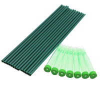 100Piece Floral Water Tubes Plastic Green Floral Tubes with Rubber Flower Water Tubes