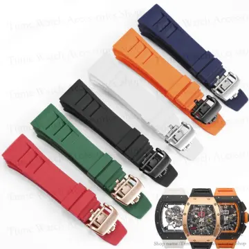 25mm Nylon Fabric with Leather Watch Band Replacement Strap For RICHARD  MILLE