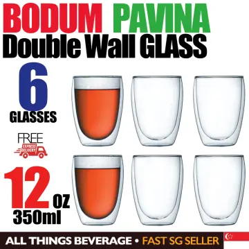 Bodum Canteen 6 Pcs Glass Double Wall Large 0.4 L 13.5 oz Transparent