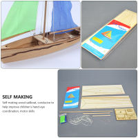 Sailboat Wooden Boat Ship Model Toys Puzzle Assembly Decor คร่อม