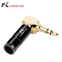 ✟┇◇ 4PC Luxury Jack 3.5mm Right Angle Earphone plug 3Pole Gold-plated Wire Connector Fit for 6mm Cable DIY Play Aluminum alloy tube