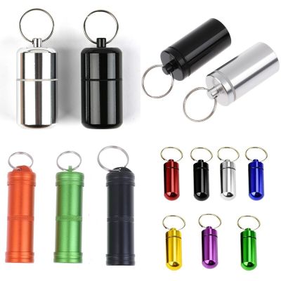 Pill Box Container Portable Mini Aluminium Pill Case Carry Bottle Case Hearing Protection Pocket Earplugs Box Keychain Outdoor Power Points  Switches