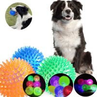 Dog Squeaky Toys Flash Ball Jumping Ball Spike Ball Luminous Massage Ball Pet Toys Colorful Soft  Pet Puppy мяч для собак Toys