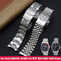 สายนาฬิกาเหมาะกับ MDV-107 MDV-106กำไลข้อมือ Casio MTP-VD01โลหะสแตนเลสสตีลสายรัดนาฬิกาข้อมือสำหรับผู้ชายขนาด20มม. 22มม.