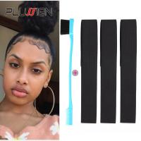 3Pcs Velcro Edge Wrap Elastic Band 2.5-4Cm Adjustable Wig Band With 1Pcs Double Side Edge Brushes Edge Headband For Lace Frontal