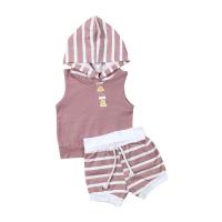 2PCS 2019 New Newborn Baby Girl Boy Clothes Hooded Stripe Tops Short Pants Summer Outfits Set  by Hs2023