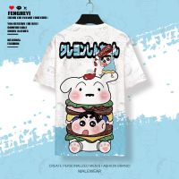 2023 NewCrayon Shin-Chan เสื้อยืดแขนสั้นผู้ชายฤดูร้อน Anime Plus Size