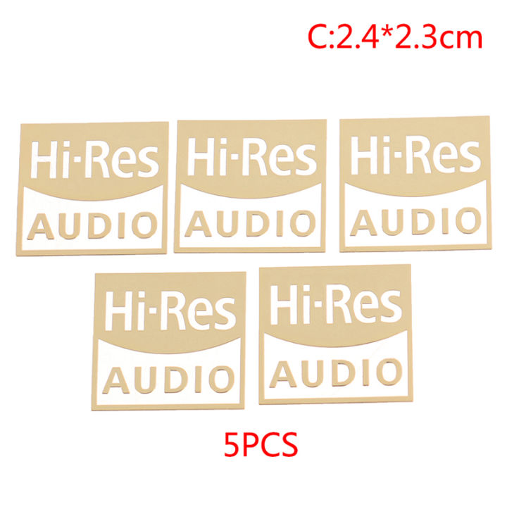 yizhuoliang-5pcs-sony-hi-res-audio-gold-มาตรฐานเสียงได้รับการรับรองสติกเกอร์โลหะหูฟัง