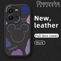 Chenyyka เคสสำหรับ Vivo Y35,เคสมิกกี้น่ารักมีสไตล์เคสใส่โทรศัพท์หนังเคสมือถือกันกระแทกซิลิโคนนิ่มดีไซน์ใหม่ป้องกันการตกพร้อมเคสป้องกันกล้องสำหรับเลนส์คลุมทั้งหมด