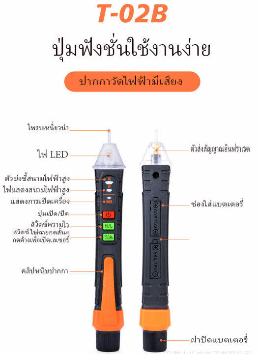 ปากกาวัดไฟฟ้า-ปากกาเช็คไฟ-ปากกาเช็คไฟฟ้ามีไฟ-led-มีไฟเลเซอร์-มีเสียงแจ้งเตือน-ปากกาวัดไฟ-มีเสียงแจ้งเตื่อน-มีไฟ-พร้อมถ่านใช้งานได้ทันท