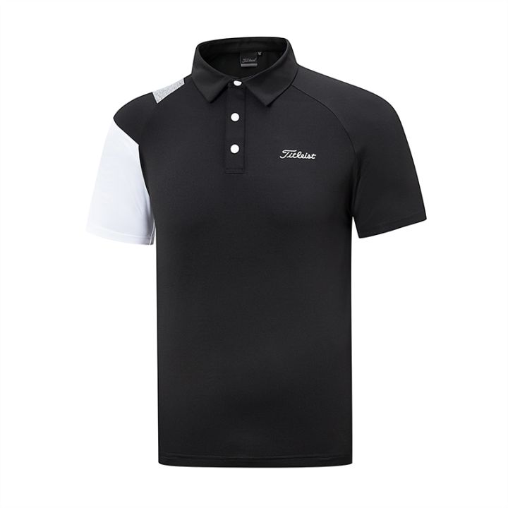 titleist-mens-golf-shirt-t-shirts-outdoor-sports-leisure-elastic-loose-sweat-coat-collar-short-sleeve-polo-unlined-upper-garment-2023-new-promotional-price