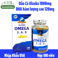 Dầu cá Alaska Omega 3.6.9 Germany - Giúp bổ não, bổ mắt, đẹp da, tăng cường thị lực, sáng mắt, Hộp 100 viên thumbnail