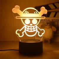 Monkey · D· Luffy รูป3D LED Night Light Roronoa Zoro รูปของเล่นโคมไฟตั้งโต๊ะตกแต่งบ้านวันเกิดของขวัญ