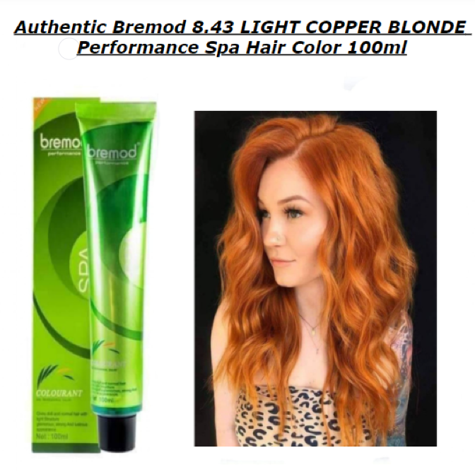 Authentic Bremod 8.43 LIGHT COPPER BLONDE Performance Spa Hair Color ...