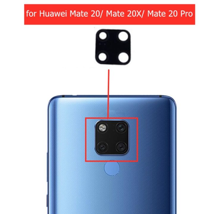 2ชิ้นสำหรับกล้องหลัง Huawei Mate 20 X เลนส์ Gl กล้องมองหลัง Gl พร้อมกาวสำหรับ Huawei Mate 20 Pro อะไหล่สำหรับการซ่อม