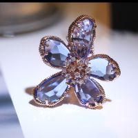 [COD] and the States Sale High-end luxury ladies flower ring real gold preservation exaggerated French celebrity