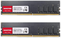 【DDR4 RAM】 Gigastone RAM 32GB (2x16GB) DDR4 32GB DDR4-2666MHz PC4-21300 CL19 1.2V UDIMM 288 Pin Unbuffered Non ECC for PC Computer Desktop Memory Module Ram Upgrade Kit (Desktop ONLY)