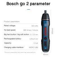 Bosch Go สามารถชาร์จได้อัตโนมัติ2ไขควงไฟฟ้าไร้สายเครื่องมืออเนกประสงค์สว่านปากกา Ph1ไขควงสว่านขนาดเล็ก Ph2เครื่องมือไฟฟ้า