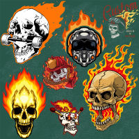 ตัวรีดติดเสื้อลาย F.130 set.17 SKULL FIRE  รีดง่ายแผ่นฟิมล์รีดร้อนติดเสื้อ