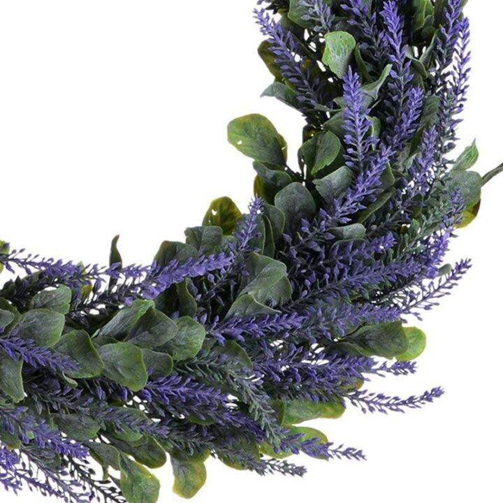 2x-artificial-wreath-door-wreath-17-inch-lavender-spring-wreath-round-wreath-for-the-front-door-home-decor