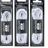 !!! 12.12 KIPZKAPZ เชือกผูกรองเท้า ส้นแบน 8 มม. - FS59 สีขาว สีฟ้า - 90 ซม. 115 ซม. 140 ซม. 140 ซม. 140 ซม.