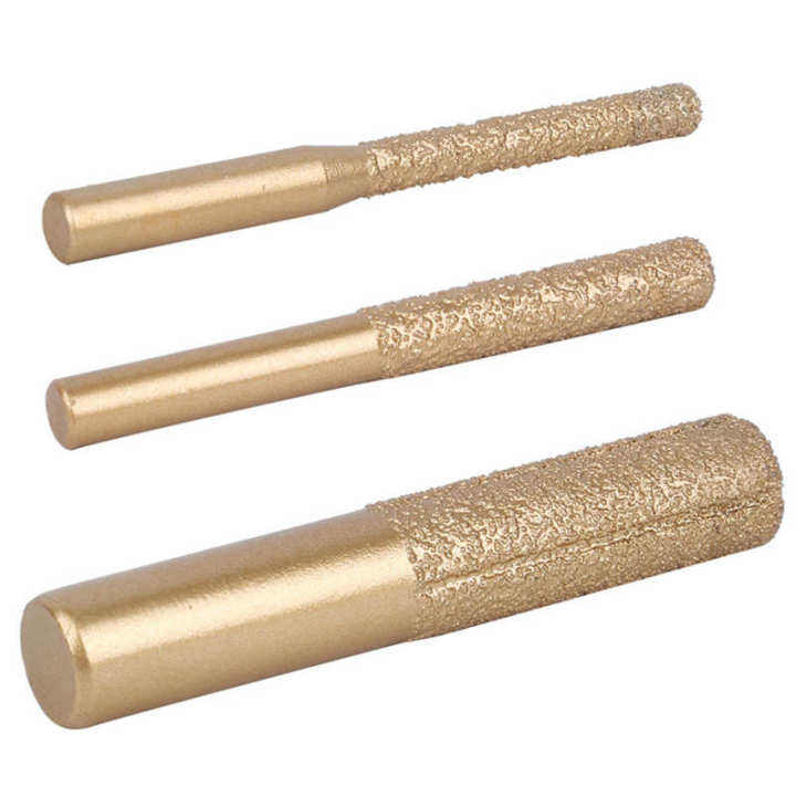 Milling Cutter Router Bits Golden Brazed Straight Shank for Quartz