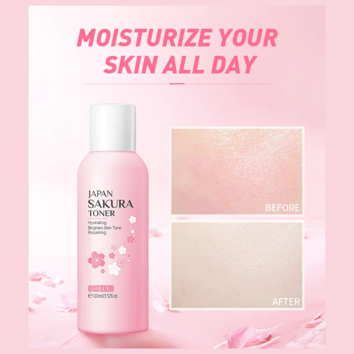 LAIKOU Sakura Face Toner Cherry Blossoms Nourishing Reduce Spots Rejuvenating Firming Whitening