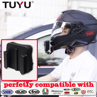 TUYU อลูมิเนียมที่กำหนดเองรถจักรยานยนต์หมวกกันน็อคคางที่มีวงเล็บสำหรับ SHOEI AGV ARAI HJC KLIM สำหรับ GoPro Insta360 OneR X2 DJI อุปกรณ์เสริม