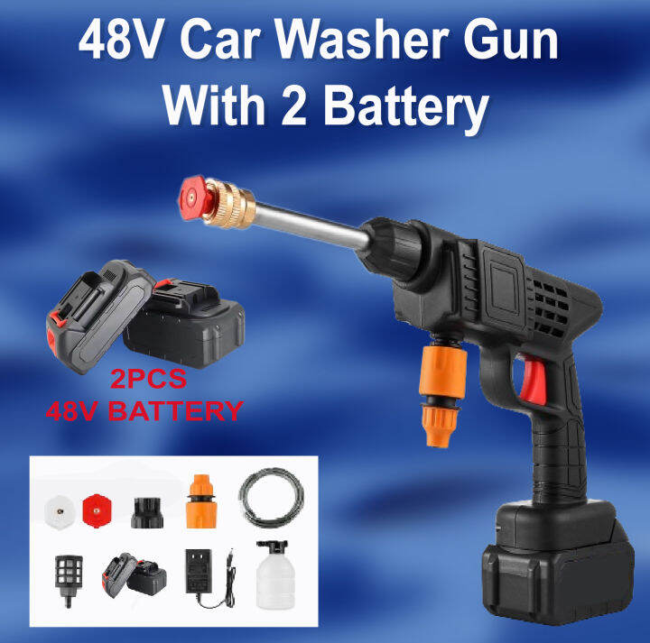 Heavy Duty Cordless High Pressure Washer Gun With 2PCS 48V Lithium