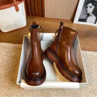 COZOK Women s Chelsea Boots Fashion Women s Ankle Boots Retro Martin Boots Ladies  New Autumn Winter Genuine Leather Solid