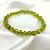 New Women Bracelet Nature 6mm Bead Peridot Not Glass Really Crystal 18.5cm Girl Gift Green Color Stone