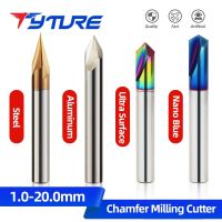 TYTURE เครื่องตัดมิลลิ่งคาร์ไบด์ 60 90 120 องศาเคลือบ 2 3 ขลุ่ยมุม Countersink Chamfering Mill ลบคมขอบ