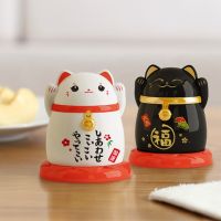 Japanese Style Lucky Cat Toothpick Holders Desktop Toothpick Storage Dispenser Box Kitchen Table Ornament Crafts Accessories