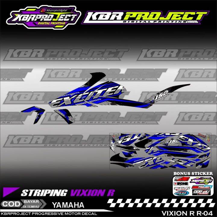 VIXION R STIKER STRIPING PREMIUM MOTOR KEREN LIS VARIASI VIXION R