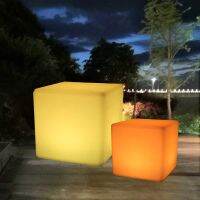 Cordless LED Cube Chair Light New Removable and Easy Charging LED Module Color Changing and Rechargeable LED Cube Seat for Adult