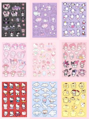 ▧✔◘ Sanrio Goo Card Sticker Kuromi Melody Jade Cinnamon Dog Decoration Material Paper Waterproof Mobile Phone Luggage Car Sticker