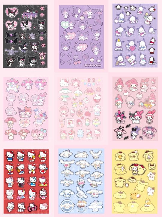 sanrio-goo-card-sticker-kuromi-melody-jade-cinnamon-dog-decoration-material-paper-waterproof-mobile-phone-luggage-car-sticker