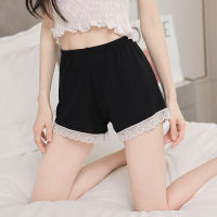 New summer wear loose womens ice silk lace safety pants womens thin large size anti-exposure bottoming shorts women