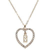 Simple gold Color love heart necklaces &amp; pendants double Rhinestone choker necklace women statement jewelry Bijoux x1