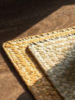 Natural Mat Cup Rattan Hot Pad Hand Woven Hot Insulation Placemats Table Padding Kitchen Decoration Accessories Mats amp; Pads